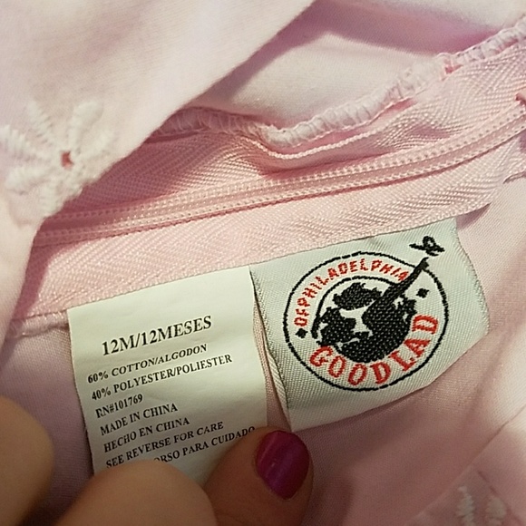 Philadelphia Goodlad Girls 12M Pink Eyelet Dress - Picture 6 of 7